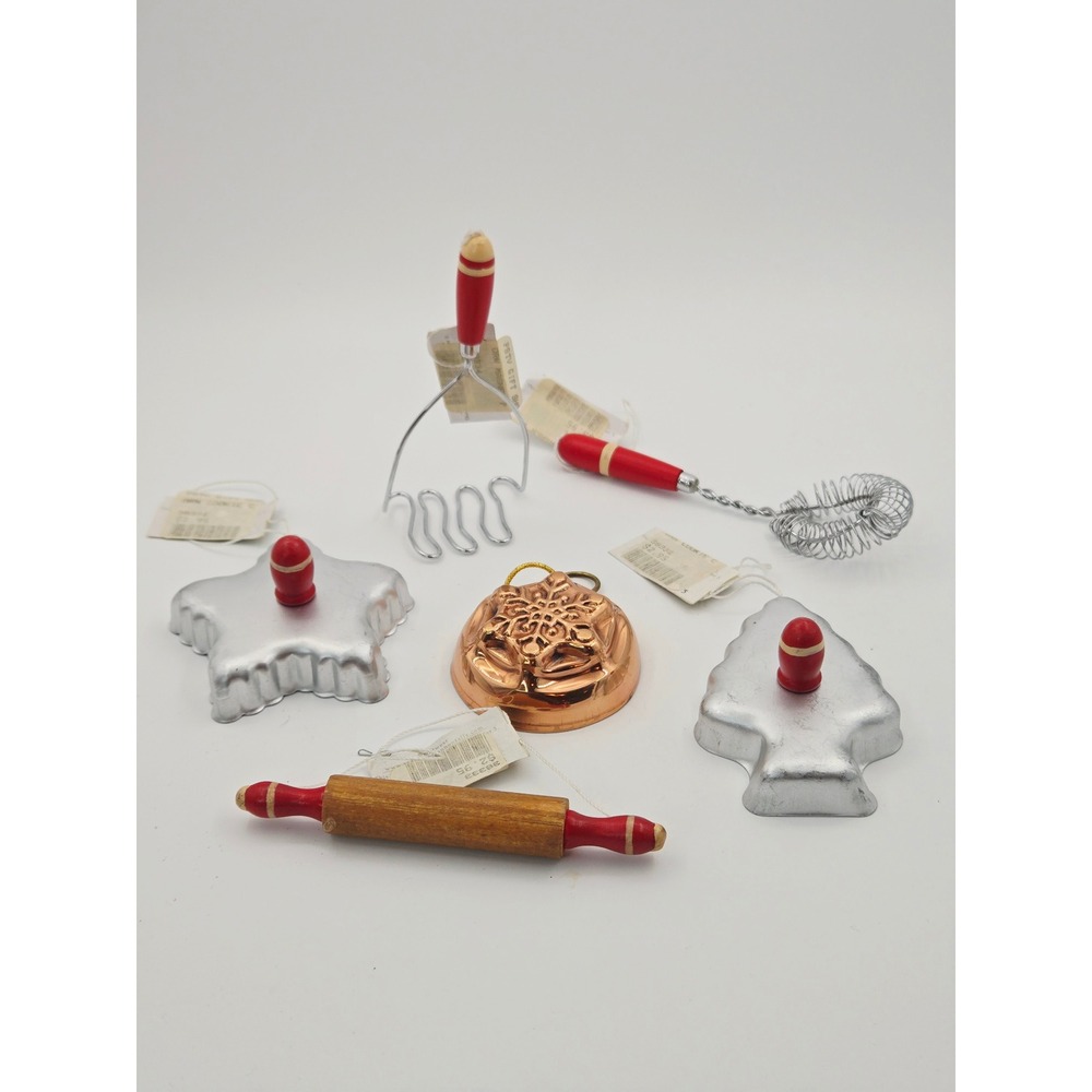 Seasons of Cannon Falls Miniature Kitchen Tool Christmas Ornaments Set of 6 NEW